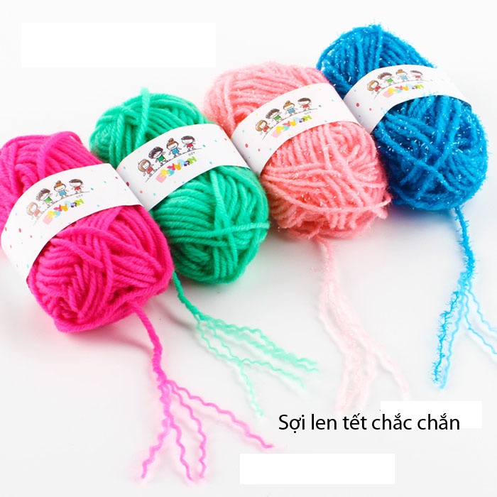 Set 12 cuộn len mix màu để làm đồ handmade, trang trí, làm đồ chơi mầm non