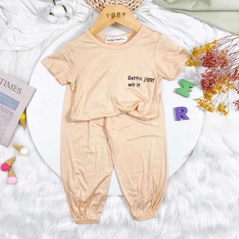 Bộ thun dài co giãn mềm mịn cho bé có clip ở cuối
