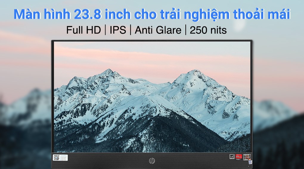 HP 205 Pro G8 AIO R3 5300U/4GB/256GB/23.8&quot;F/KB/Mouse/Win11/( 5R3F1PA )/Đen - Hàng chính hãng