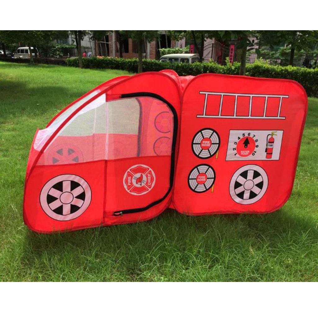 Kid Nhà Chơi Xe Cứu Hỏa Hình Bật lên Lều Chơi Bóng Hố Trong Nhà Đồ Chơi Ngoài Trời