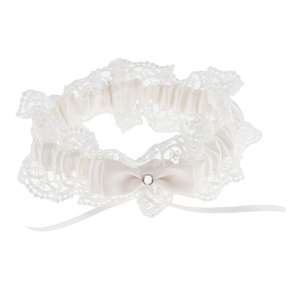 2pcs Wedding Bride Keepsake Garter Fashion Beige