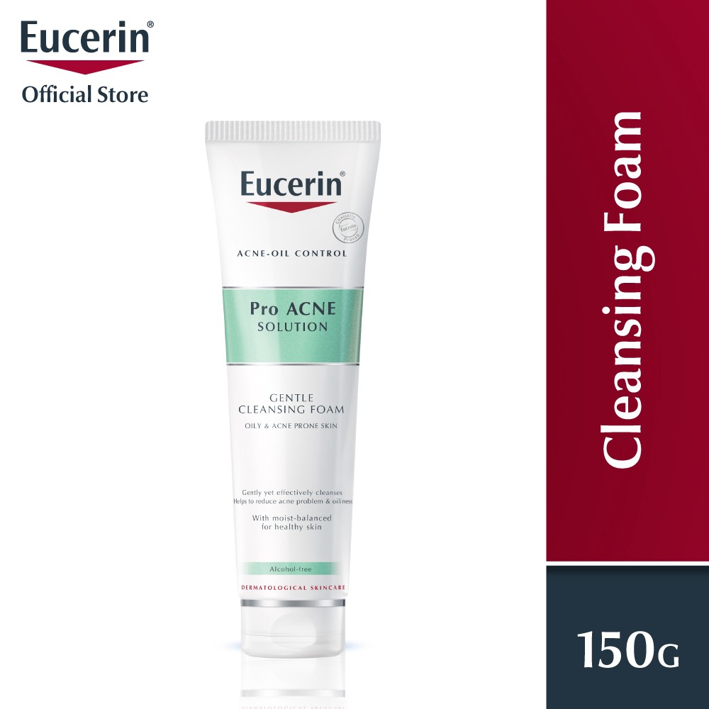 Sữa rửa mặt tạo bọt dịu nhẹ dành cho da mụn Eucerin Pro Acne Cleansing Foam 150g + tặng bọt biên rửa mặt