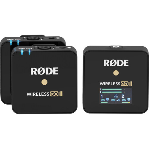 Rode Wireless GO II - Micro Thu Âm Không Dây Cao Cấp Cho Máy Ảnh, Tự Động Lưu Bản Ghi, Hoạt Động 7 Giờ (2 phát 1 thu) - Hàng nhập khẩu