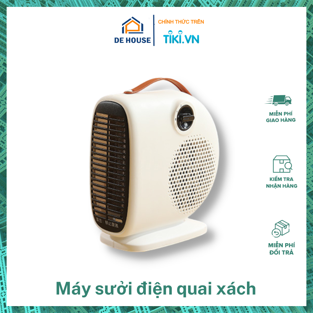 Máy Sưởi Điện Để Bàn 2 Chế Độ Nhiệt Có Quai Xách - Quạt Sưởi Điện mini Văn Phòng Làm Ấm Nhanh - Hàng Nhập Khẩu