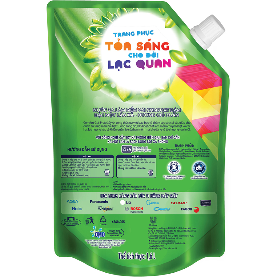 Nước xả Comfort GIÓ XUÂN 1.6L
