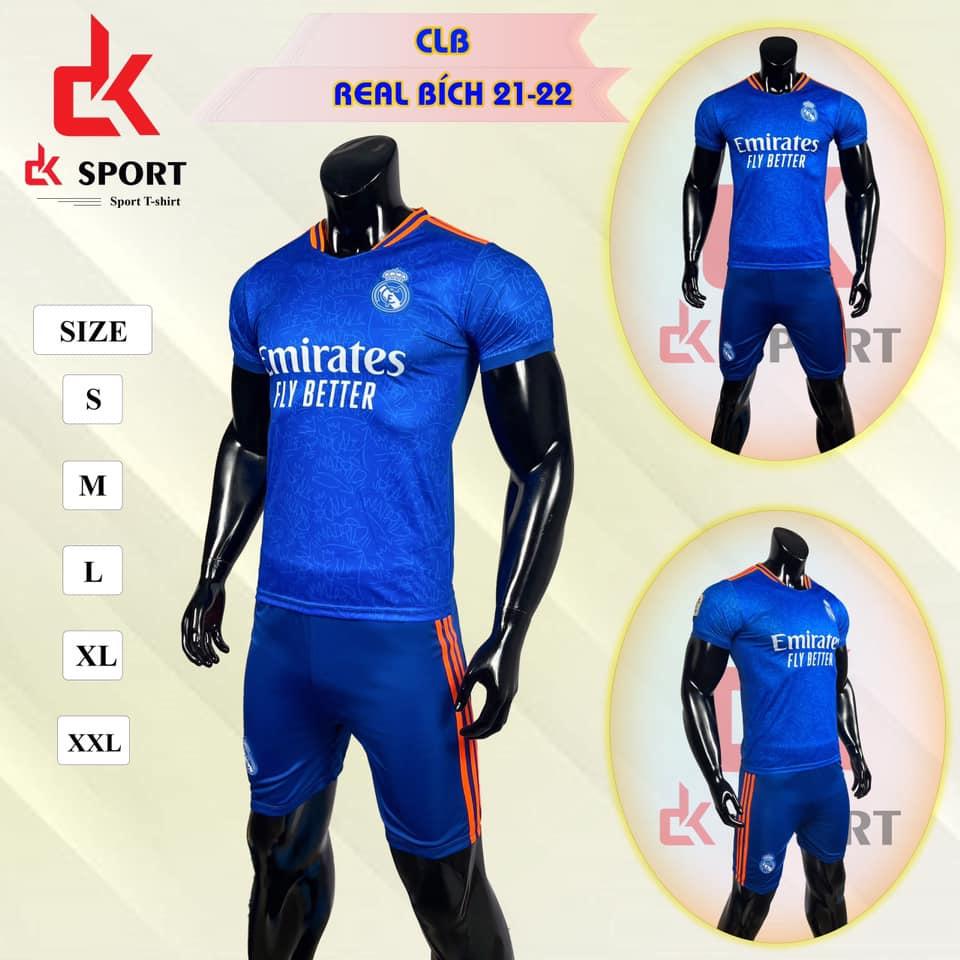 Bộ quần/áo thể thao, Bộ áo bóng đá Real Mardrid 2021 - 2022 sẵn kho, giá tốt chất vải mềm mát mịn, thấm hút mồ hôi