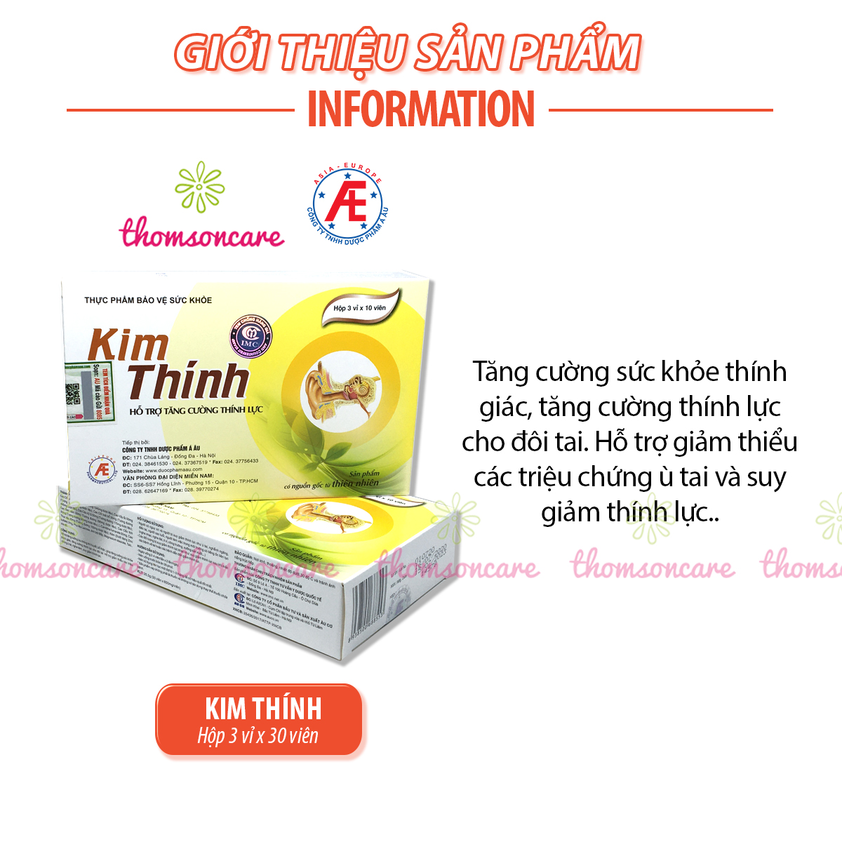 Kim thính - Có tem tích điểm chính hãng - Giảm ù tai, nghe kém từ thảo dược
