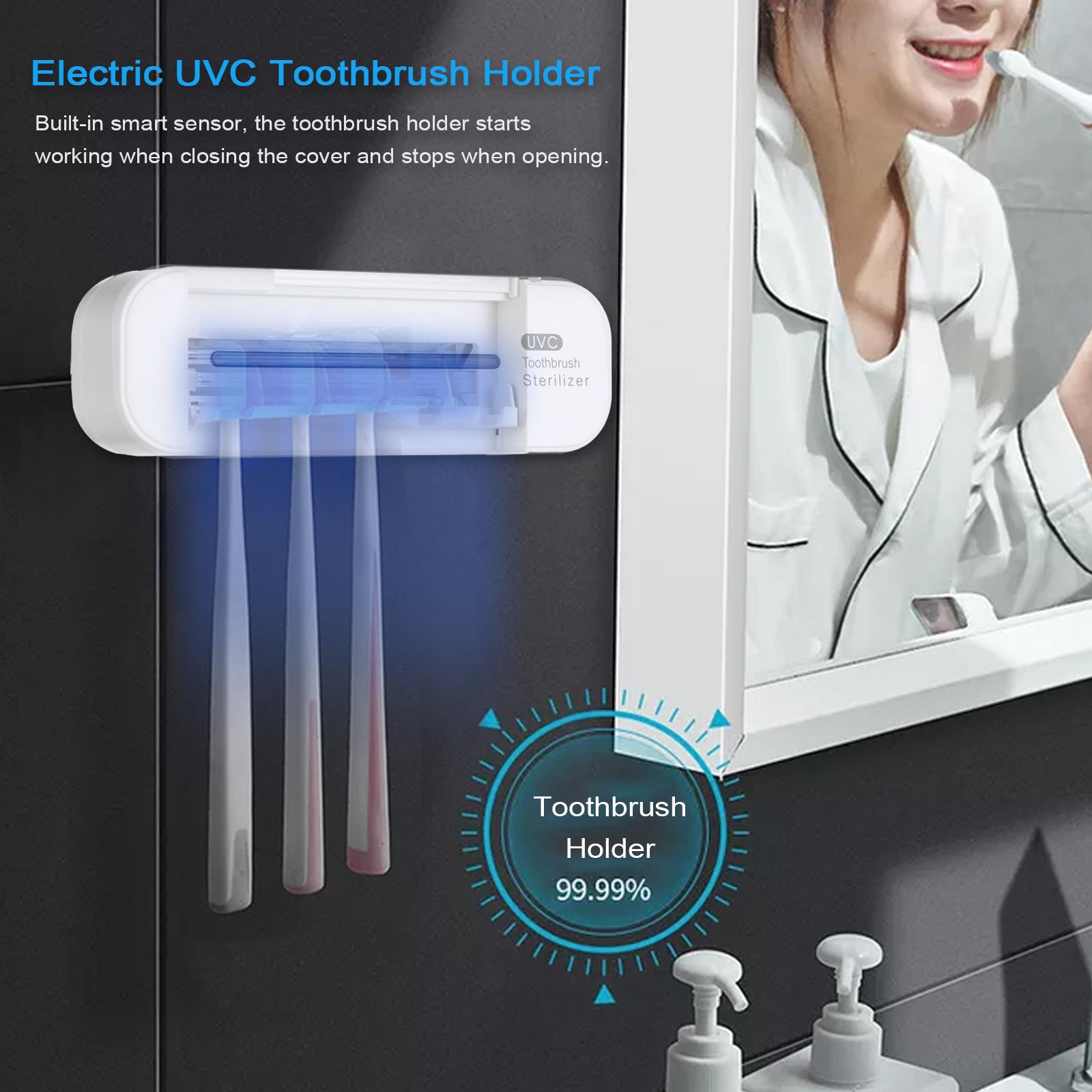 Hộp đựng bàn chải đánh răng khử trùng bằng tia UV cảm biến thông minh với 5 ngăn đựng