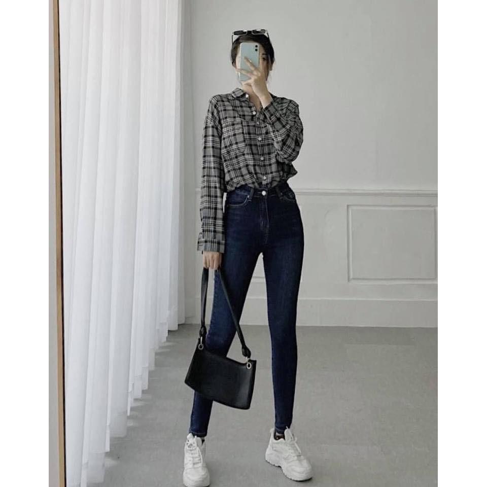 Quần Jeans Nữ SofmWear Cạp Siêu Cao Siêu Co Giãn