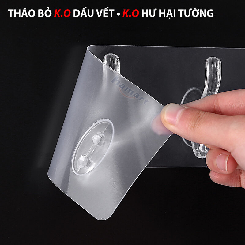 Móc Treo Quần Áo Dán Tường Tường 6 Nhánh Treo Khăn Phòng Tắm Nhà Bếp Đa Năng Siêu Dính Chịu Tải Lớn TẶNG Thanh Cán