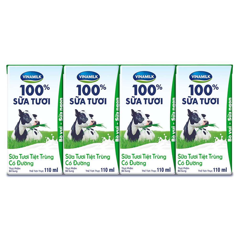 THÙNG 48 HỘP SỮA TƯƠI TIỆT TRÙNG VINAMILK 100%  hộp 110ML