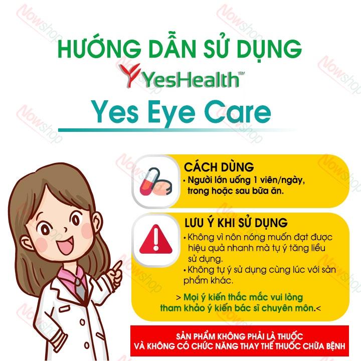 Viên uống bổ mắt Yeshealth Yes Eye Care hỗ trợ bổ sung dưỡng chất làm giảm mỏi mắt khô mắt giúp cải thiện thị lực