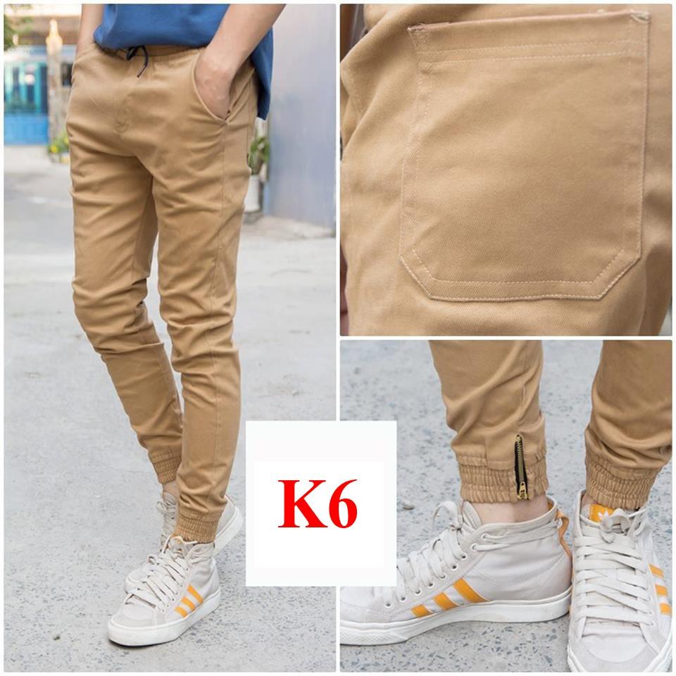QUẦN JOGGER KAKI CO GIẢN, KHÓA ZIP CÁ TÍNH