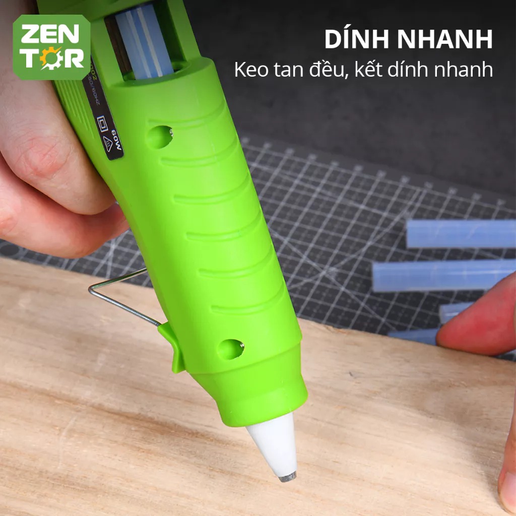 Súng bắn keo Zentor Deli Chính hãng Công suất lớn 40W 60W 80W - Máy bắn keo nến làm nóng nhanh keo ra đều