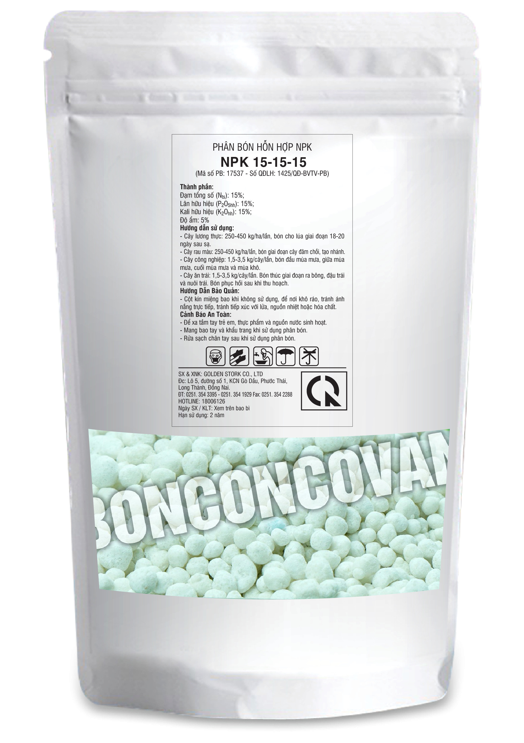 Phân bón hỗn hợp NutriTech NPK 15-15-15+TE 1KG