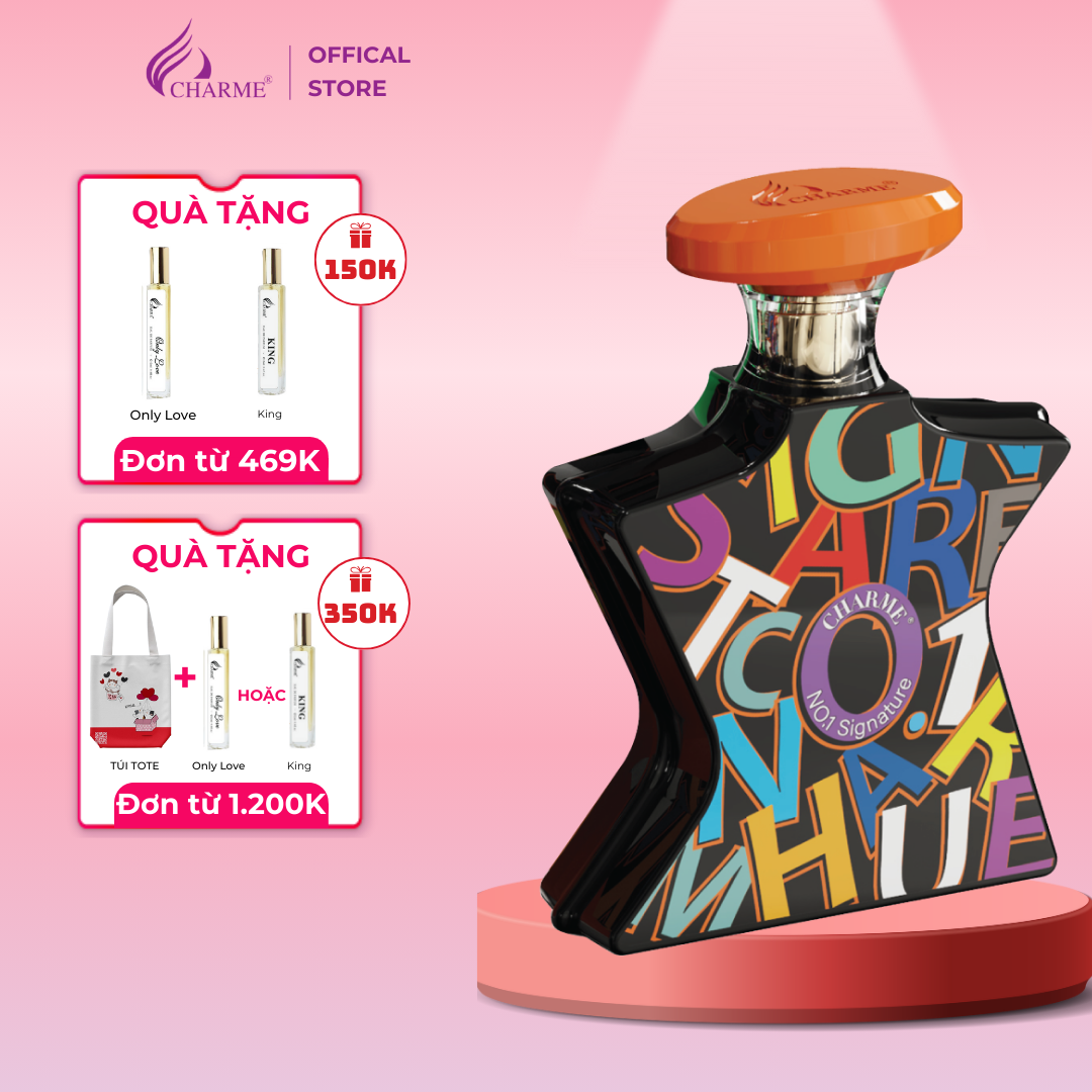 Nước hoa unisex cao cấp, Charme Signature, lưu hương lâu, mùi hương nồng ấm, mạnh mẽ lại dịu dàng, 100ml