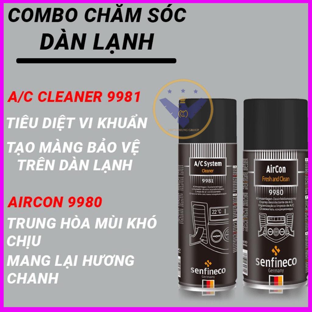 Xịt Khử Khuẩn Khử Mùi Điều Hòa Ô Tô Senfineco 9980 - Aircon Fresh & Clean - 200mlko