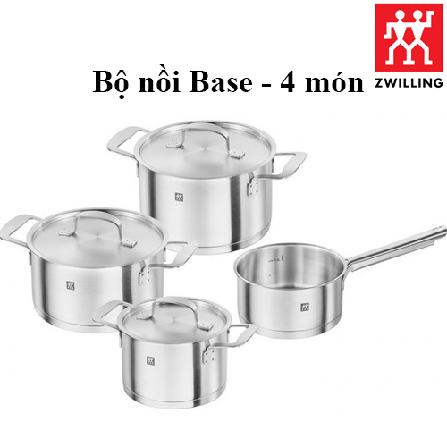 Bộ nồi đáy 3 lớp Base 4 món Zwilling 66380-001 (Bạc)