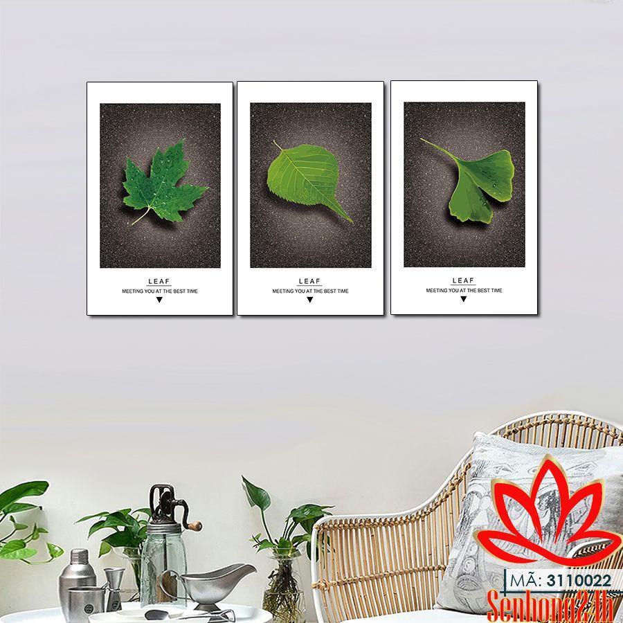 Bộ tranh treo tường phong thủy trang trí nội thất đẹp và giá gốc tại xưởng mới nhất thị trường ĐL 66 lá cây thiên nhiên