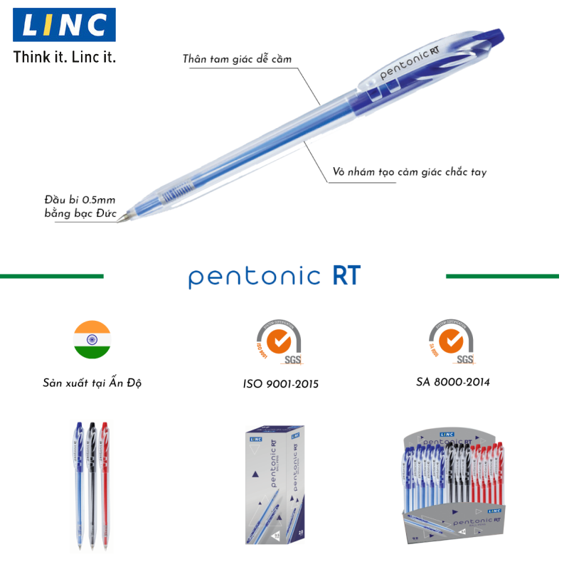 Bút bi Linc Pentonic RT 0.5mm #4051 - Hộp 20 cái