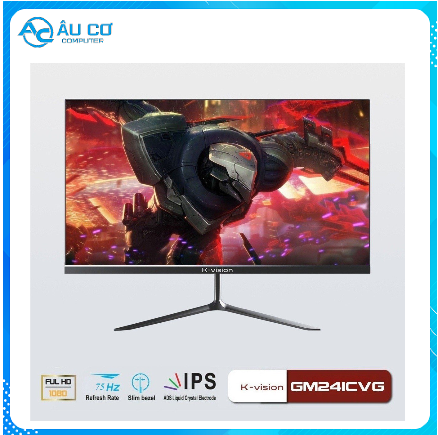 MÀN HÌNH CONG FULL VIỀN K-vison 24 inch -MÀU ĐEN - FUll HD 1920x1080 - Chống Lóa - Tần số 75Hz - Hàng Chính Hãng