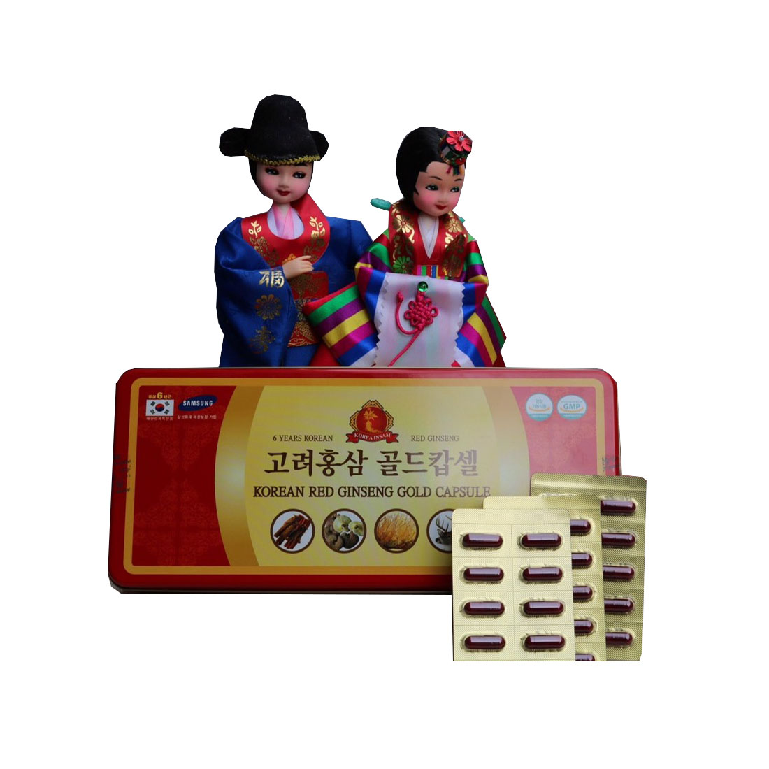 Viên Hồng Sâm Đông trùng nhung hươu linh chi Hàn Quốc 120 viên-Korean Red Ginseng Gold Capsule