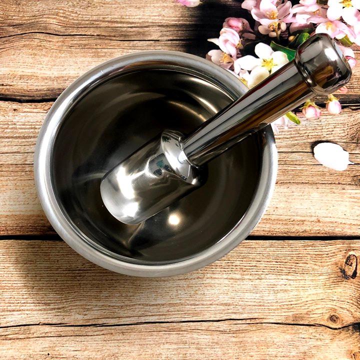Bộ Cối Chày Inox 16Cm. Dụng Cụ Nhà Bếp Chày Nặng 400Gr Chày Dùng Để Giã Hoặc Nghiền Chày Cối Là Dụng Cụ Thiết Yếu Mọi Gia Đình Và Nhà Hàng Chuyên Nghiệp - Loại Tốt