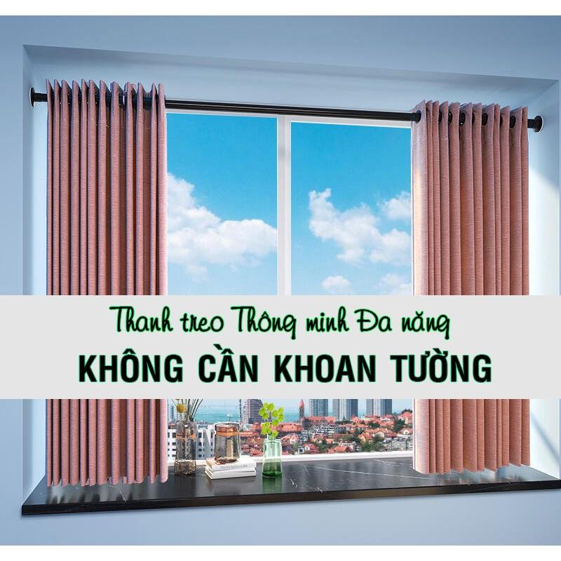 size dài T10 (dao động từ 3.61m ~ 3.83m) - Thanh treo rèm KHÔNG KHOAN, Cây treo rèm cửa không cần đinh vít