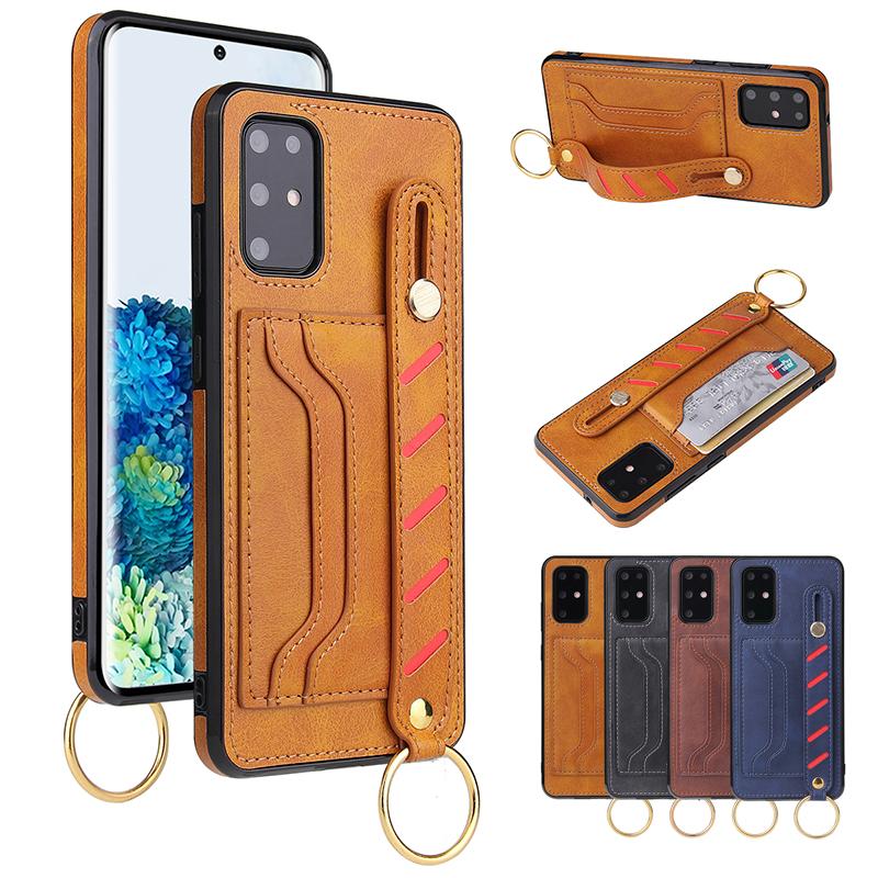 Ốp điện thoại bằng da có ngăn đựng thẻ và dây vòng tay cho HUAWEI P40 P30 MATE30 PRO