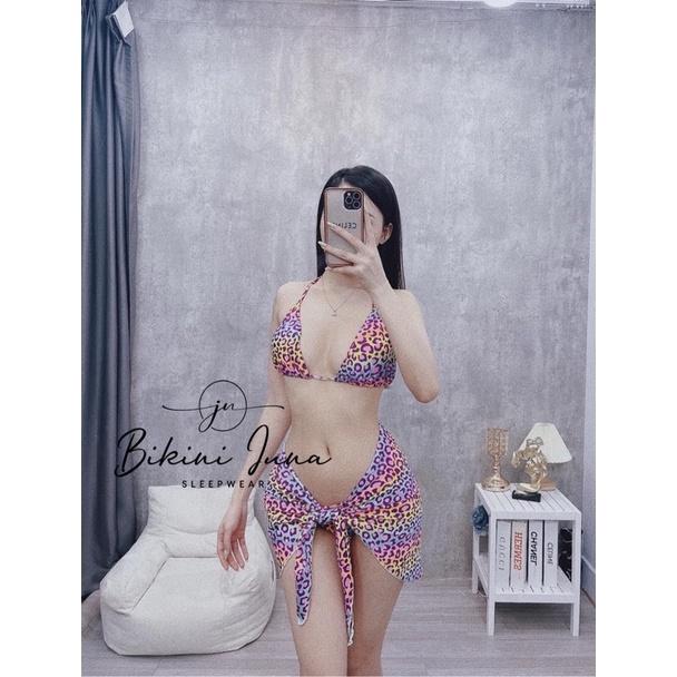 Set bikini basic sắc màu kèm khăn siêu xịn