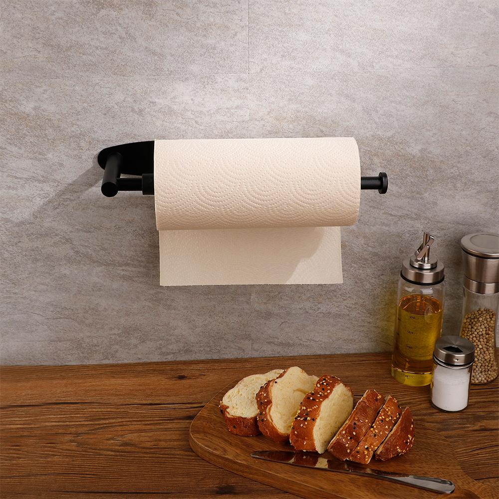 Paper Towel Holder Stainless Steel Toilet Roll Holder with Damping Design for Bathroom Adhesive or Screw Installation