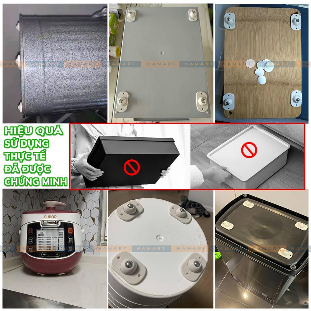 COMBO 4 Bánh Xe Nhựa Bánh Xe Di Chuyển Đồ Vật DÁN 3M XOAY 360° CHỊU TẢI LỚN TIỆN LỢI