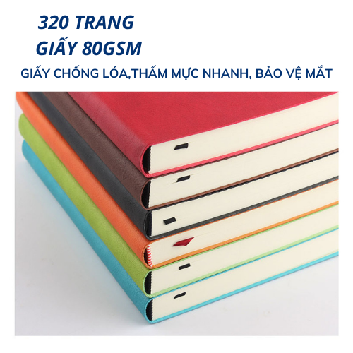 Sổ tay B5 320 trang ghi chép bìa da mềm nhiều màu sắc A16870