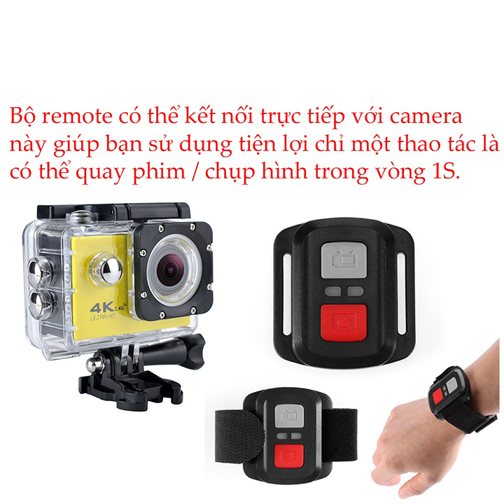 Camera Hành Trình Sports 4K Ultra Hd Wifi, Độ Phân Giải 1080P Full HD, Chống Rung Lắc, Chống Nước