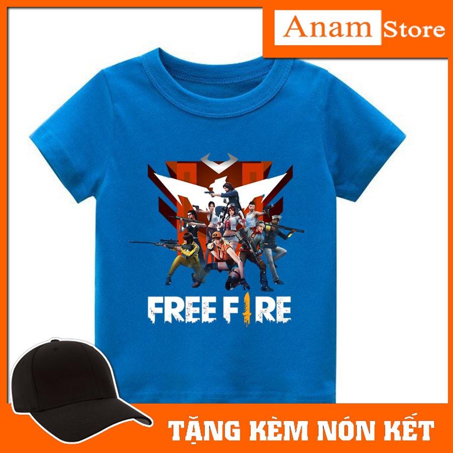 Áo thun trẻ em Free Fire, có size người lớn, Anam Store, Tặng kèm nón kết