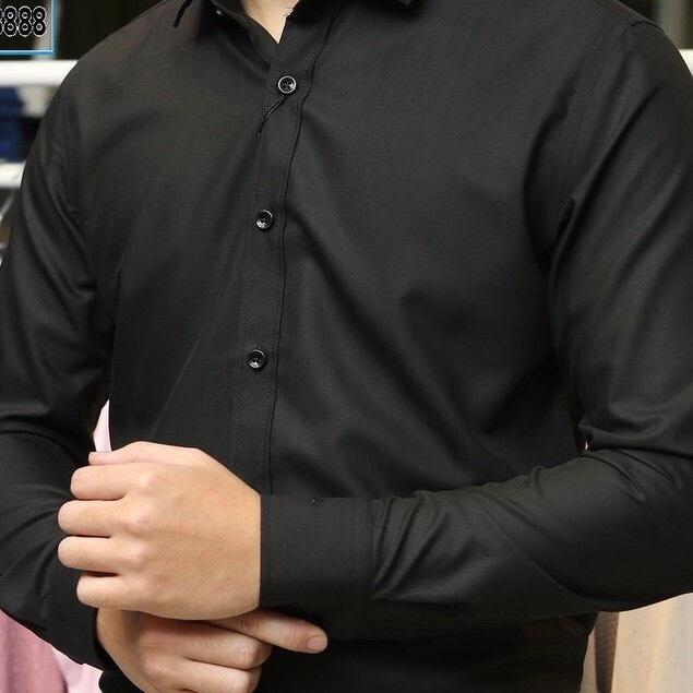 Áo Sơ Mi Nam Dài Tay Phong Cách Hàn Quốc Màu Đen, Trắng