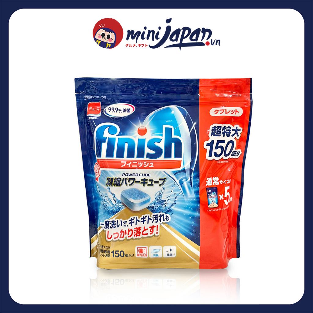 Viên rửa bát Finish All In 1 Max Dishwasher Tablets túi 150 viên không độc hại, an toàn sức khỏe