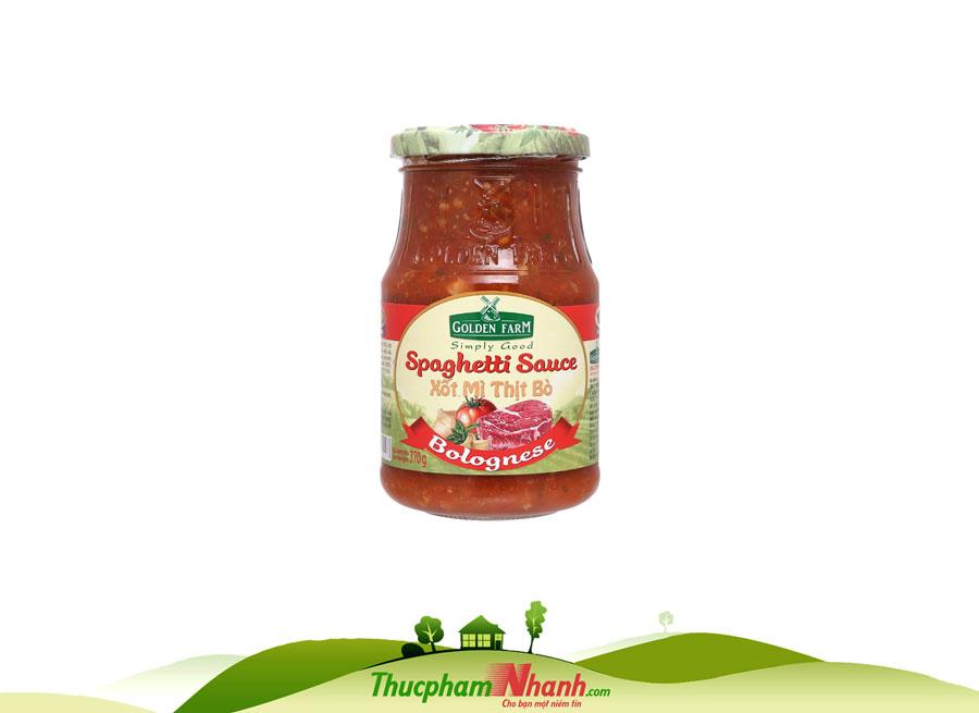 Xốt Spaghetti thịt bò Golden Farm - Chai 370g