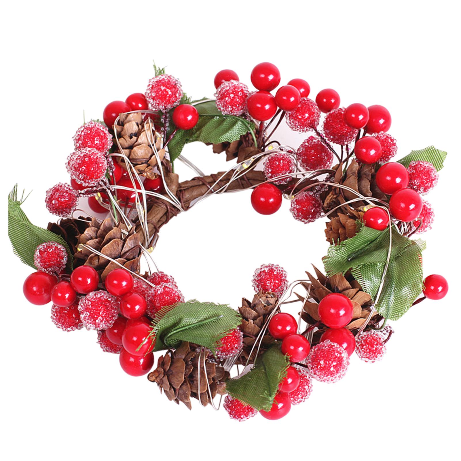 Vòng hoa dây đèn LED trang trí giáng sinh, lễ hội, trong nhà và ngoài trời