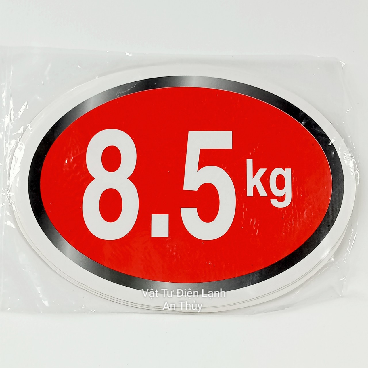 Combo 10 tem 8.5kg dán máy giặt - Tem KG máy giặt - Tem số máy giặt - Tem trang trí máy giặt - Tem trọng lượng máy giặt