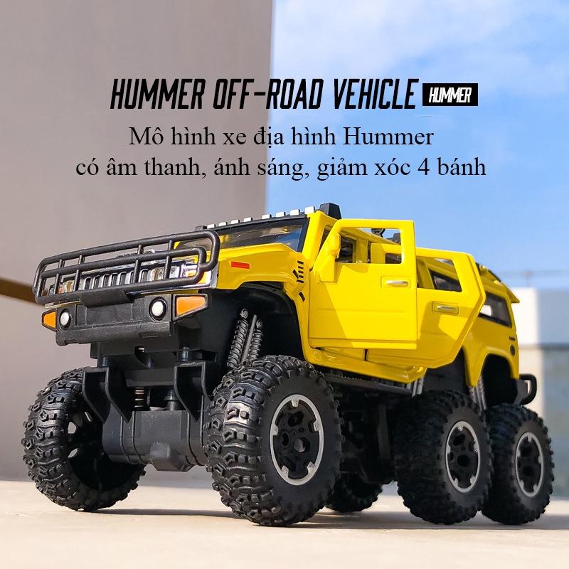 Xe mô hình FORD HUMMER tỷ lệ 1:32 bằng hợp kim nguyên khối có nhạc và đèn mở được 6 cửa, 6 bánh xe