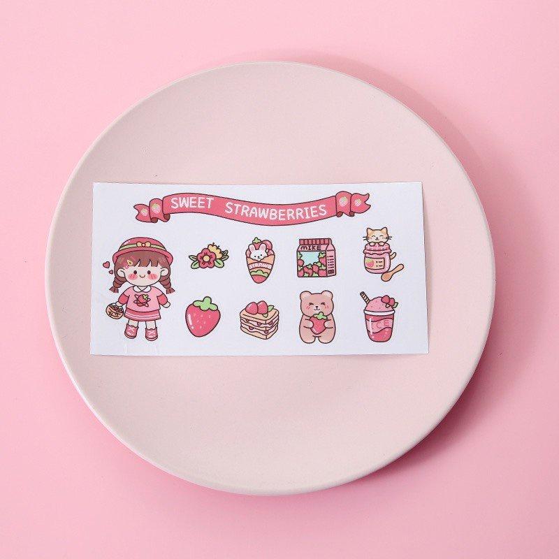 Miếng sticker hình dán cute trang trí dán sổ, dán laptop, dán mũ bảo hiểm DL02 CUTE