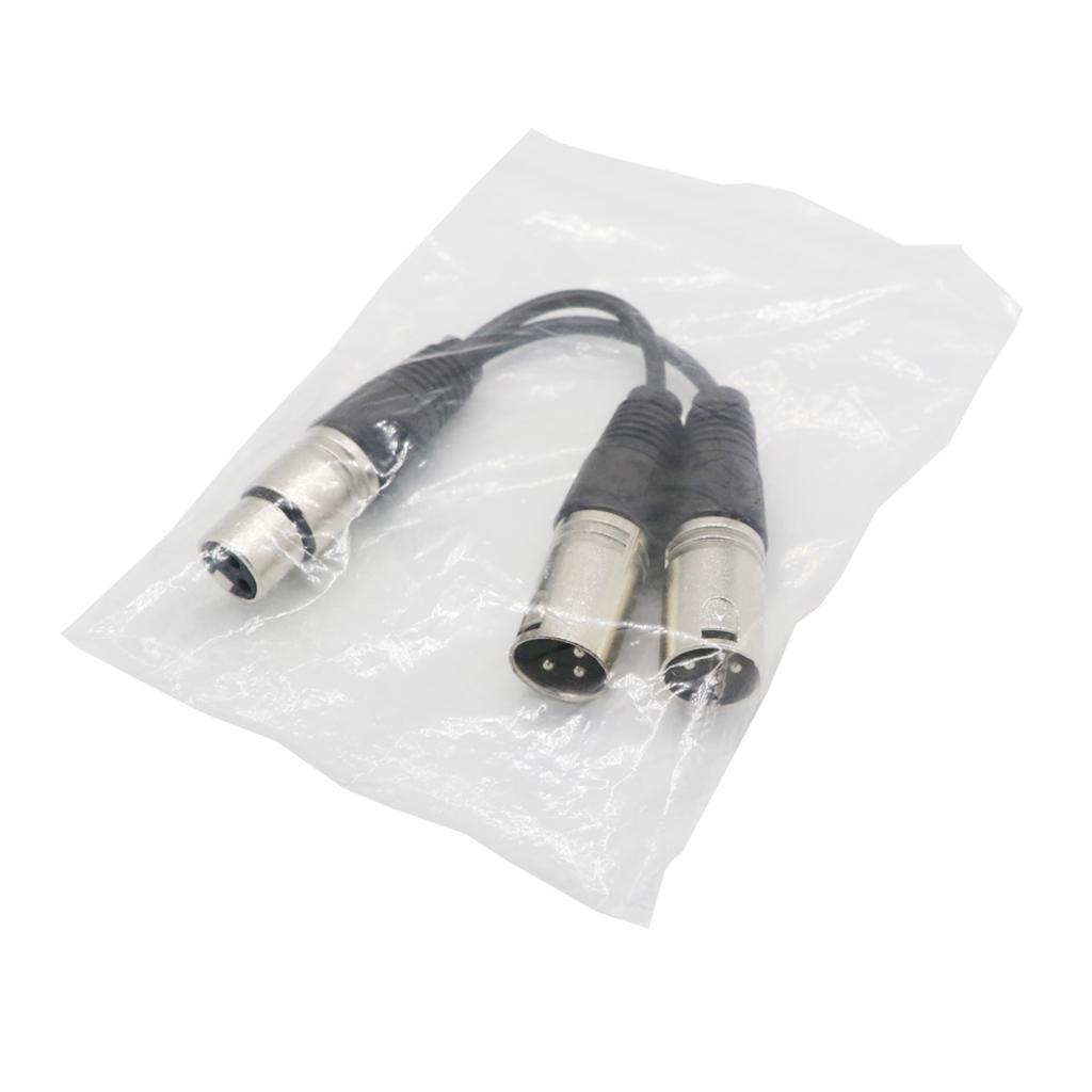 2x Audio Mic Cable Patch Cord- XLR 1x Female to XLR 2x Male Microphone Cable Splitter Connector