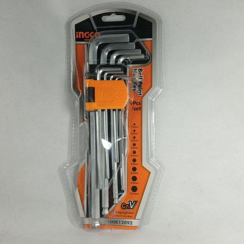 BỘ LỤC GIÁC BI DÀI 9 CHI TIẾT INGCO HHK12092 - HÀNG CHÍNH HÃNG
