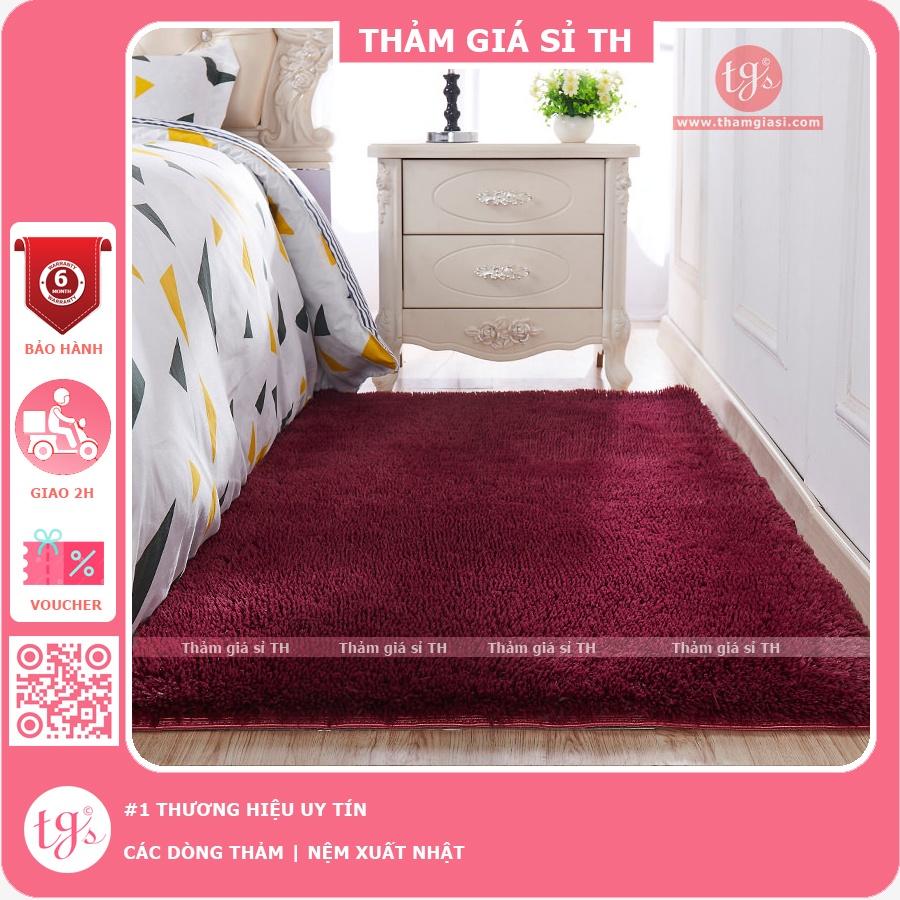 Thảm Lông Xù Màu Đỏ Rượu Vang | 160x200cm | Thảm Trang Trí Phòng Khách - Phòng Ngủ - Thảm Trải Sofa - Thảm Dành Cho Bé