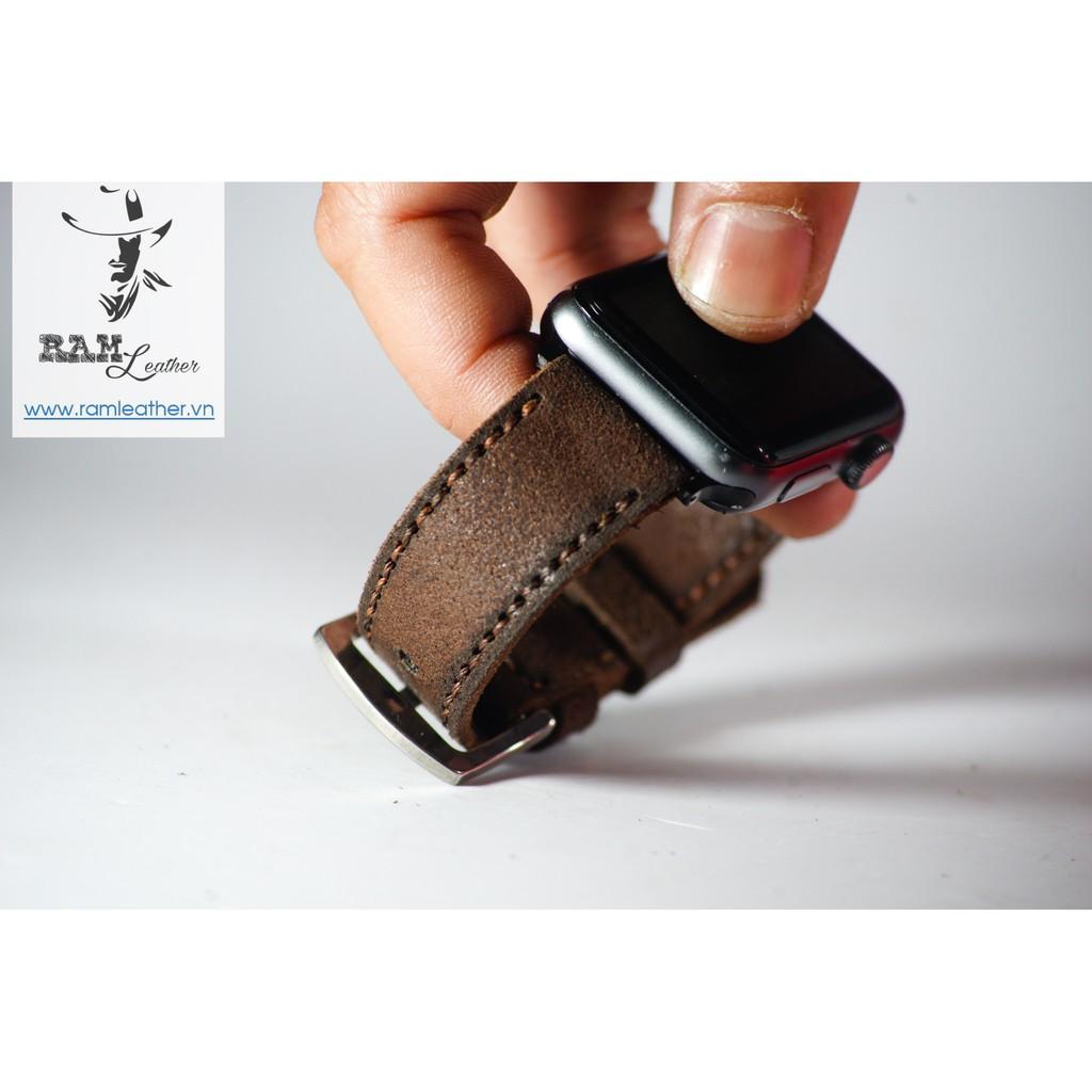DÂY ĐỒNG HỒ DA BÒ HANDMADE - RAM MÀI NHÁM