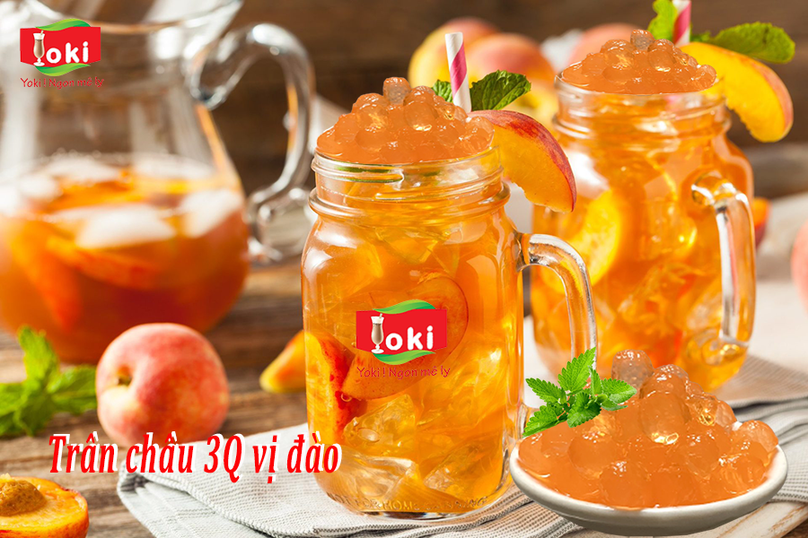 Combo Trân châu 3Q hương măng cụt Yoki và Trân châu 3Q hương đào Yoki