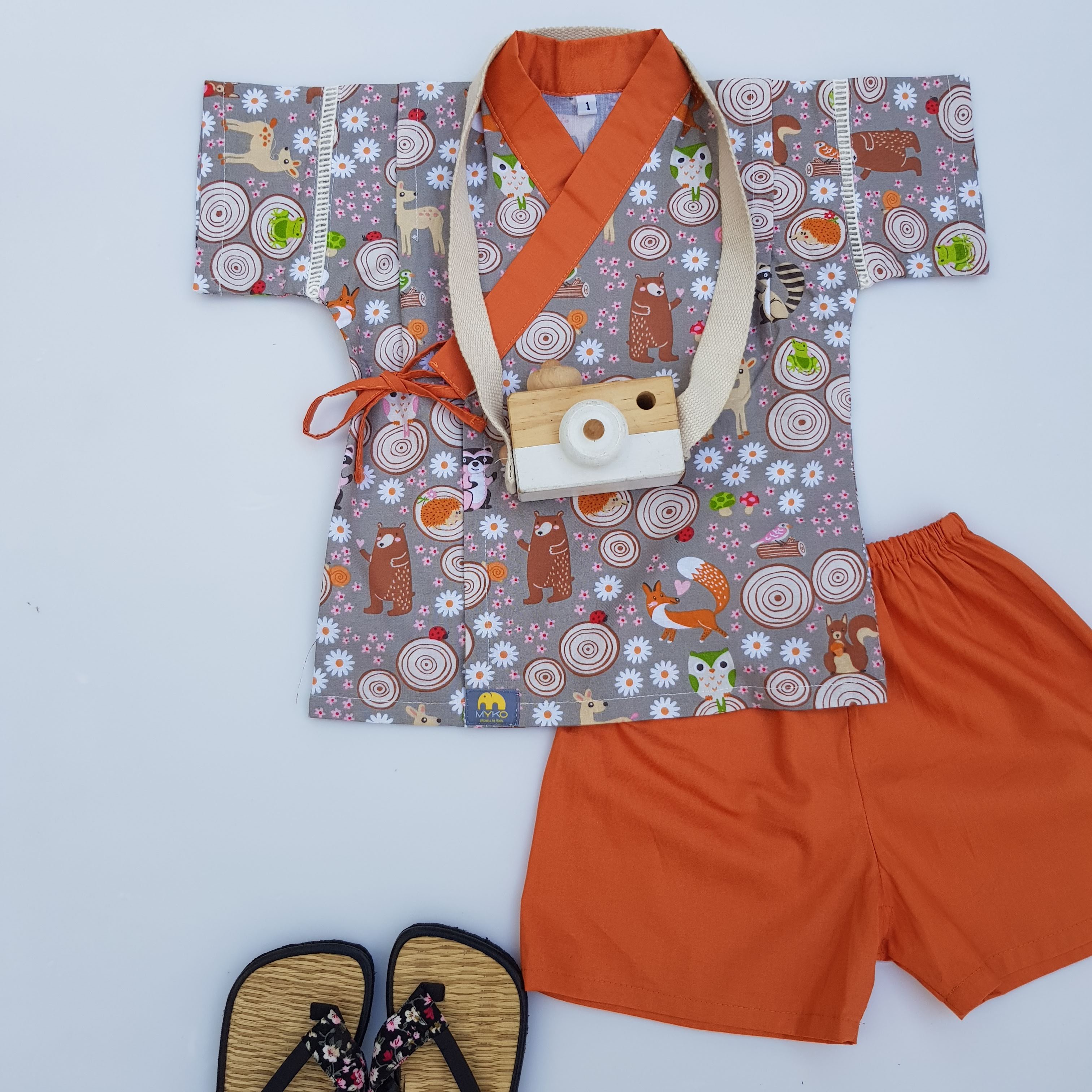 Đồ Bộ Yukata Cho Bé Gái Phong Cách Nhật, Siêu Dễ Thương, Chất Liệu Vải Coton Mỹ Mềm Mịn Không Gây Kích Ứng Da