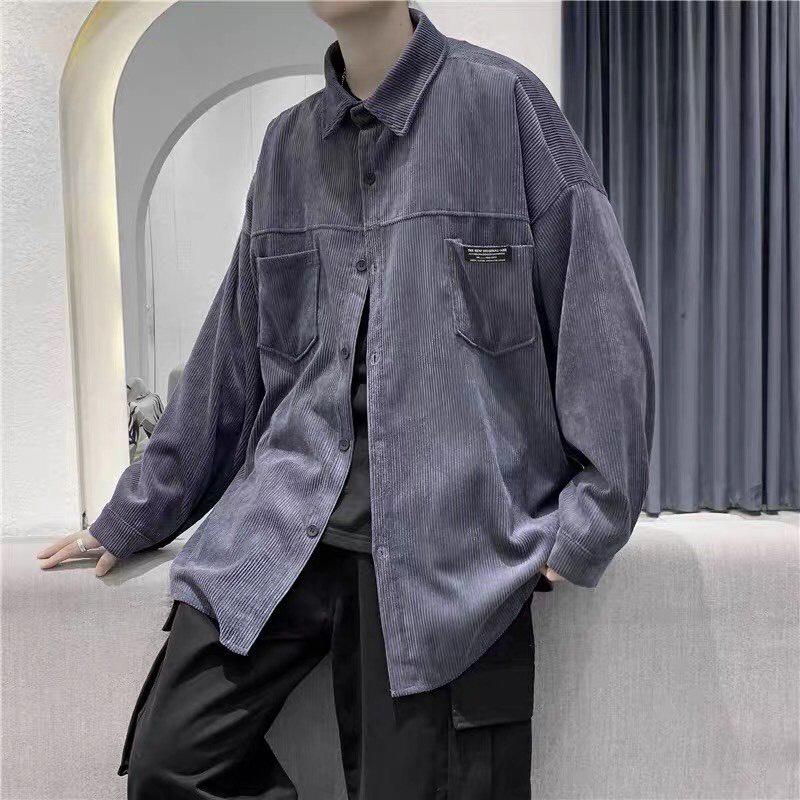 Áo sơ mi unisex form rộng - somi nam nữ sọc số 3
