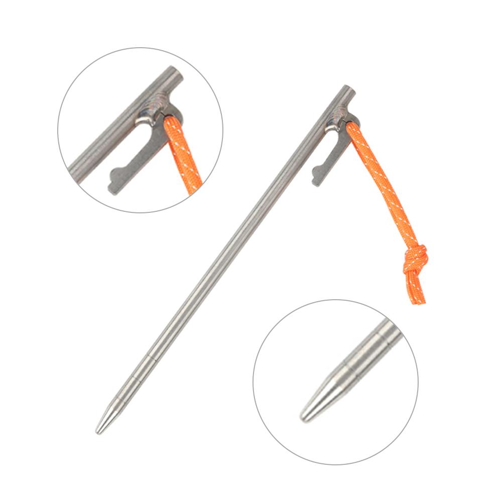 Bộ cọc lều bằng hợp kim titan 7.9 inch / 9.4 inch và dây phản quang dùng cho cắm trại